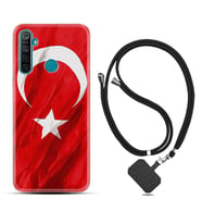 Realme 5i 5 Pro 6i 7 Pro 8 Kılıf Boyun Askılı Silikon Şanlı Türk Bayrağı 4 1401