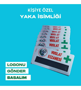 Düz model yaka isimliği 10 Adet (Silver)