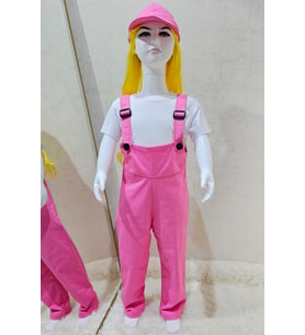 Bahçıvan Tulum ve Şapka Set Pembe