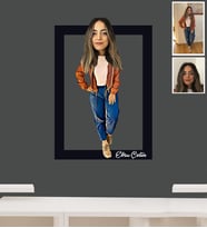 Kişiye Özel Kendin Tasarla Karikatürlü 3D Ahşap Tablo 30x47 Model-1
