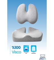 Visco Sırt Bel Destek ve Oturma Minderi 2 li Set