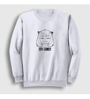Presmono Unisex Beyaz Anya Smug Face Anime Spy X Family Sweatshirt 317041tt