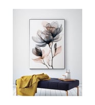 MODERN ŞEFFAF ÇİÇEK KANVAS TABLO EV DUVAR SALON OFİS HEDİYELİK MUTFAK DEKARASYON SÜSÜ ÖLÇÜ SEÇİNİZ : (Siyah)