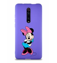 Xiaomi Redmi K20 Pro Soft Premier Kapak Minnie Mouse-D Tasarımlı Silikon Kılıf - Mor (Şeffaf)