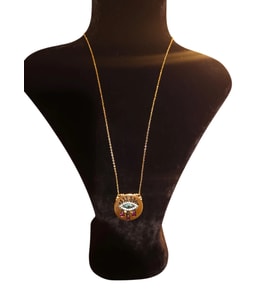 SLOWSHE – 14 K Gold Kaplama Üç Damla Göz VIP Kolye (Zincir Uzunluğu: 45 cm)