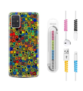 Samsung a71 A72 A73 A7 A9 2018 C7 C9 Kılıf Kablo Koruma Spiral Silikon Nazar Boncukları 1746