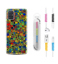 Samsung a71 A72 A73 A7 A9 2018 C7 C9 Kılıf Kablo Koruma Spiral Silikon Nazar Boncukları 1746