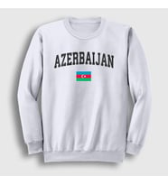 Presmono Unisex Beyaz Bayrak Flag V2 Azerbaycan Azerbaijan Sweatshirt 536643tt (Beyaz)