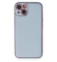 Durukar® iPhone 14 Plus Kılıf Coco Deri Silikon Kapak - Sky Blue