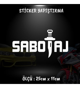 sabotaj yazı etiket sticker - 2 adet çıkartma araba motosiklet kask atv tablet pc buzdolabı otomobil bilgisayar uyumlu