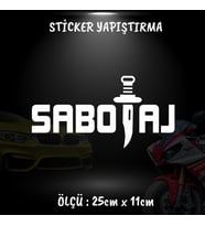 sabotaj yazı etiket sticker - 2 adet çıkartma araba motosiklet kask atv tablet pc buzdolabı otomobil bilgisayar uyumlu
