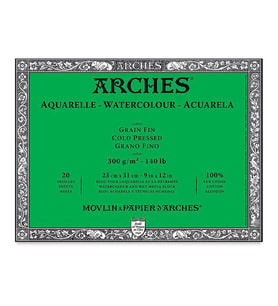 Arches Suluboya Blok Cold Press Natural White 300 gr 23x31 cm 20 Sayfa 