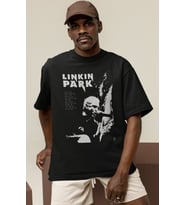 Tasarım Linkin Park Rock Metal Müzik Grubu Baskılı Unisex Oversize Tişört