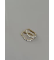Çelik Çiçek Taşlı Küpe / Hediye (Gold)