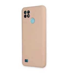 Realme C21 Kılıf Nano İçi Kadife  - Pudra