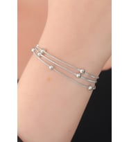316L Çelik Gümüş Renk Minimal Top Figür Kadın Bileklik - TJ-BB5142