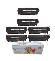 HP Çipli Q2612A 12A 5 + 1 Ekonomik Paket Garantili Uyumlu Toner 1010/1012/1015/1018/1020 Muadil Toner (Siyah)