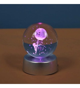 Merdiven Astronot Plastik altlıklı Işıklı Cam Küre