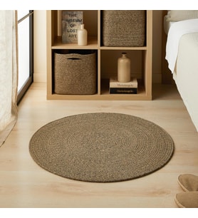 Ocean Home Textile Siyah Kırçıllı Jüt Halı Kilim Ø 80 cm