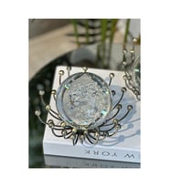 Kristal Metal Yuvarlak Ahtapot Küre Obje (Eskitme Gümüş)