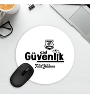 Özel Güvenliğe Hediye Oval Mousepad (Beyaz)