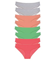 Mulvxbrf Brf02 8 Adet Süper Eko Set Likralı Kadın Slip Külot Gri Pudra Yeşil Fuşya (Mulvix)