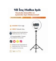18 İnç Kumandalı LED Işık Tripod Video ve Selfie Stüdyo Aydınlatması
