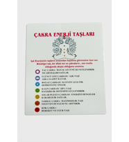 3'lü Çakra Enerji Taşları Bileklik Kartı (Beyaz)