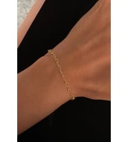 Elika Silver Kadın Kalpli Zincir Model Bijuteri Bileklik