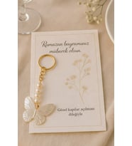 Bayram Hediyesi - 10 Adet Kelebek Anahtarlık - Ramazan Bayramı Hediyesi - Sabit Yazılı