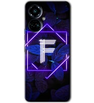 Tecno Camon 19 Pro Kılıf HD Desen Baskılı Kılıf - Dark Neon Yaprak F Harfi