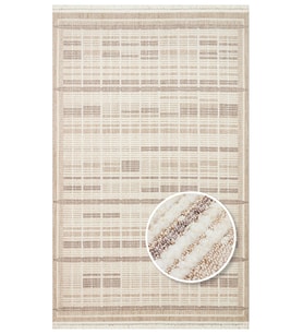 Makine Kaymaz Yıkanabilir Krem Geometrik Triko Salon Mutfak Halısı Koridor Halısı Yolluk 04 BEIGE GRE