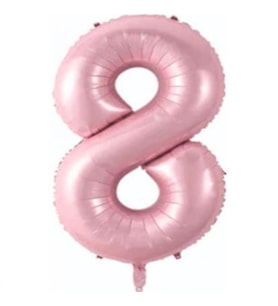 8 Rakam Açık Pembe Folyo Balon 80 cm