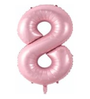 8 Rakam Açık Pembe Folyo Balon 80 cm