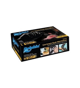 Dolphin Dolphın Çok Amaçlı Siyah Nitril Eldiven Medium 100'lü Paket