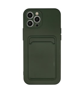 iPhone 12 Pro Max Kılıf Kelvin Kartvizitli Silikon - Koyu Yeşil