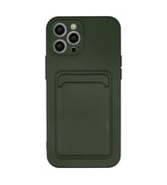 iPhone 12 Pro Max Kılıf Kelvin Kartvizitli Silikon - Koyu Yeşil