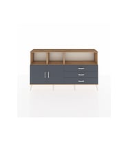 Arges Konsol 5 Raflı 3 Çekmeceli 2 Kapaklı 176x30x99 Çam-Antrasit