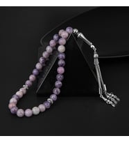 Lepidolit Doğal Taş Tesbih 33lük - 8mm (Çok Renkli)