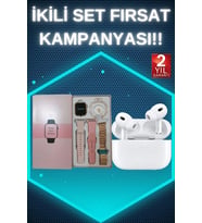 3 Kordonlu Pembe Amoled Ekran Akıllı Saat Ve Yeni Nesil Pro Kablosuz Bluetooth Kulaklık Anc/enc
