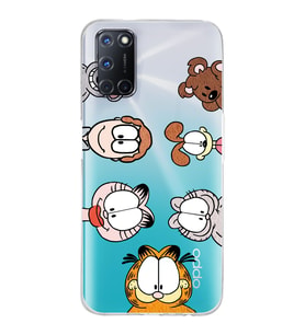 Oppo A52/A72/A92 Uyumlu Garfield Tasarımlı Şeffaf Telefon Kılıfı