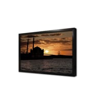 Gece Ortaköy ve Boğaziçi Çerçeveli Cam Tablo