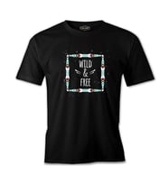 Wild and Free Siyah Erkek Tshirt