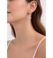 YILDIZ SALLANTILI ZİRKON TAŞLI KÜPE (Altın Rengi)