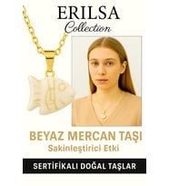Sertifikalı Balık Model Beyaz Mercan Taşı Kolye – Saflığın ve Şansın Simgesi (Çok Renkli)