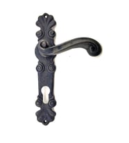 Antika Tarz Dekoratif Pirinç Okyanus Yale Kapı Kolu - 230x46 mm, Oksit