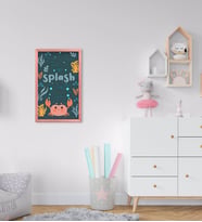 BK Home Yengeç Tasarımlı Dekoratif Pembe Ahşap Çerçeveli Çocuk Odası Tablo-1