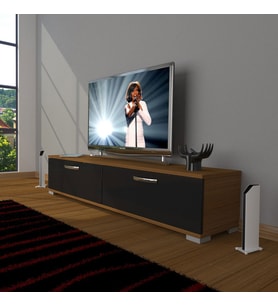 Decoraktiv Eko 140 Mdf Std Tv Ünitesi Tv Sehpası (Siyah - Ceviz)