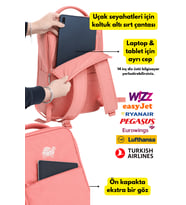 Seyahat Sırt Çantası 40cm 40x25x15 cm Pegasus, Wizz Air, Ryanair, El Valizi Koltuk Altı Valizi