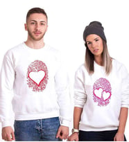 Tshirthane Parmak İzi Kalp Sevgili Kombinleri Sweatshirt Kombini (Tek Ürün Fiyatıdır.)